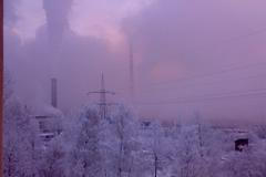 Mrazivé ráno ve Vřesové na Sokolovsku