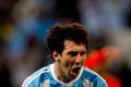 Lionel Messi se raduje z gólu Argentiny proti Španělsku.