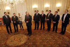 Zástupci trojkoalice u prezidenta Václava Klause