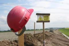 Stavba rychlostní silnice R55 u Hulína