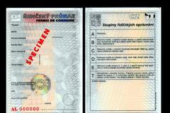 Řidičský průkaz, vydávaný od roku 1996 do roku 2000