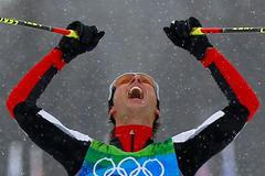 Mario Stecher se raduje z vítězství