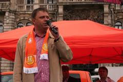 Robert Dušek na kampani ČSSD před volbami do europarlamentu