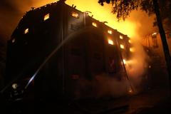 Požár skladu chmele ve Mšeci