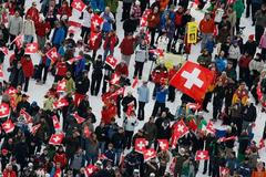 Švýcarští fanoušci ve Wengenu