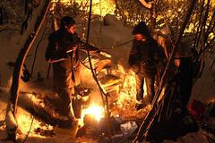 Bezdomovci v pražských závějích