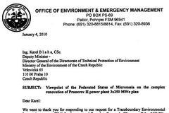 Vyjádření Mikronésie - KO Prunéřov II - strana 1