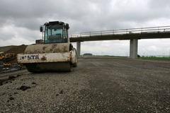 Stavba rychlostní silnice R55 u Hulína