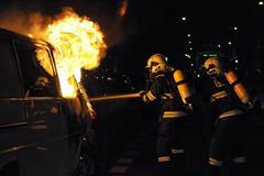 Požár auta v Sokolovské