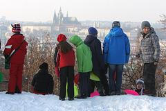 Sjezdovka v Riegrových sadech v Praze