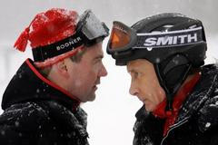 Medveděv a Putin na horách