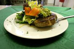 Jídlo steak s oblohou