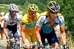 Schleck, Contador a Arsmtrong během 19. etapy Tour de France