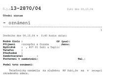 Oznámení - Corádo - 1