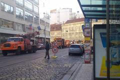 Uzavírka v Lazarské ulici