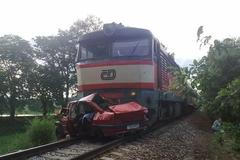 Havárie na železničním přejezdu u zastávky Písek-Dobešice