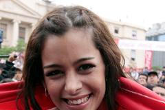 Paraguayská modelka Larissa Riquelme fandí na fotbalovém MS