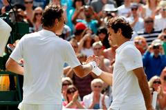 Tomáš Berdych a Roger Federer