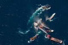 Požár ropné plošiny v Mexickém zálivu