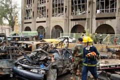 Následky výbuchu v Bagdádu