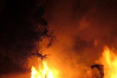 Požár chaty na Vsetínsku