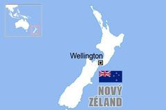 Nový Zéland - mapa