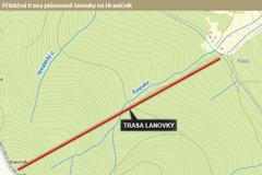 Přibližná trasa plánované lanovky na Hraničník