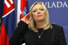 Iveta Radičová na tiskovce v Záhřebu (26. 9. 2011)