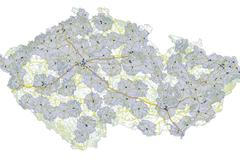 Mapa hypermarketů v Česku