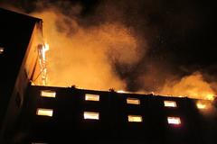 Požár skladu chmele ve Mšeci