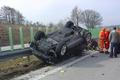 Nehoda tří aut a dodávky na D11