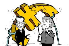 sarkozy merkelová kresba