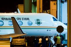 Letadlo s Laurentem Gbagbou