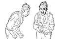 Člověk trpící Parkinsonovou nemocí - ilustrace z roku 1886