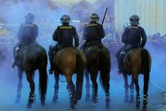 Demonstrace ve Varnsdorfu - policejní zásah