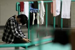 Evakuační centrum na severu Japonska