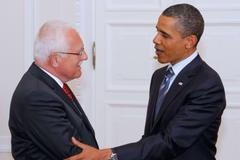 Prezidenti Obama a Klaus v Polsku