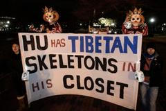 Chu Ťin-tchao v USA - demonstrace