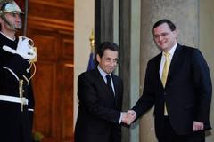 Petr Nečas na návštěvě ve Francii u Nicolase Sarkozyho