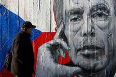 Havlova podobizna/graffiti v Praze
