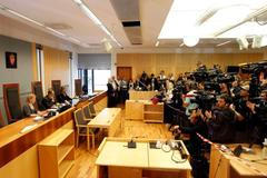 Tisková konference po zasedání soudu v Oslu 25. 7.