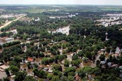 Rozvodněná řeka Souris v USA