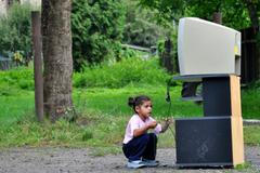 Romská holčička ve Varnsdorfu