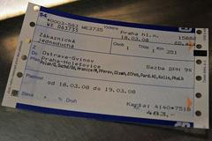 České dráhy - jízdenka