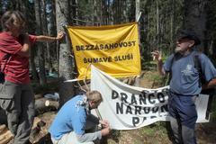 Blokáda dřevorubců na Šumavě