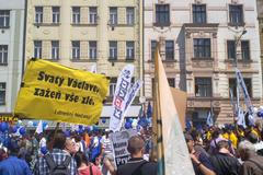 Demonstrace odborů v Praze