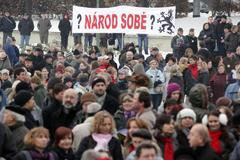 Stávka státních zaměstnanců na Palackého náměstí