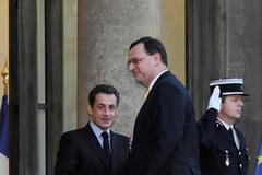 Petr Nečas na návštěvě ve Francii u Nicolase Sarkozyho