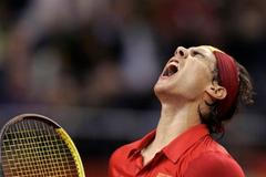 Vítězné gesto Rafaela Nadala