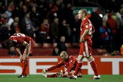 Fotbalisté Liverpoolu po porážce od Bragy